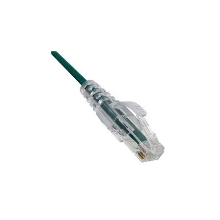 Cable Wholesale Slim Cat6a Green Copper Ethernet Cable, 10 Gigabit, 500 MHz, Snagless/Molded Boot, POE 13X6-65100.5